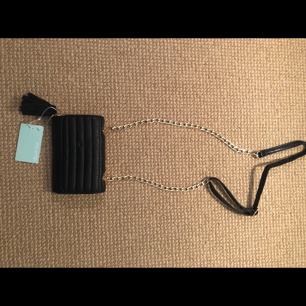 Deux Lux Black Crossbody/Wallet NWT